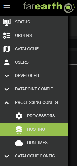 Hosting menu