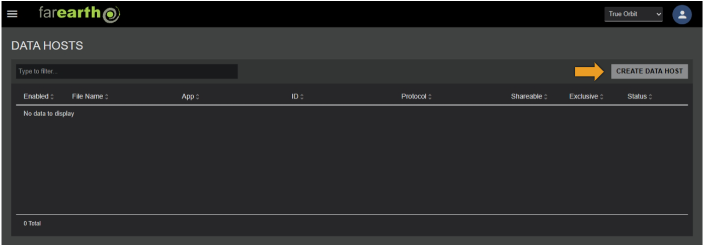 Create data host button
