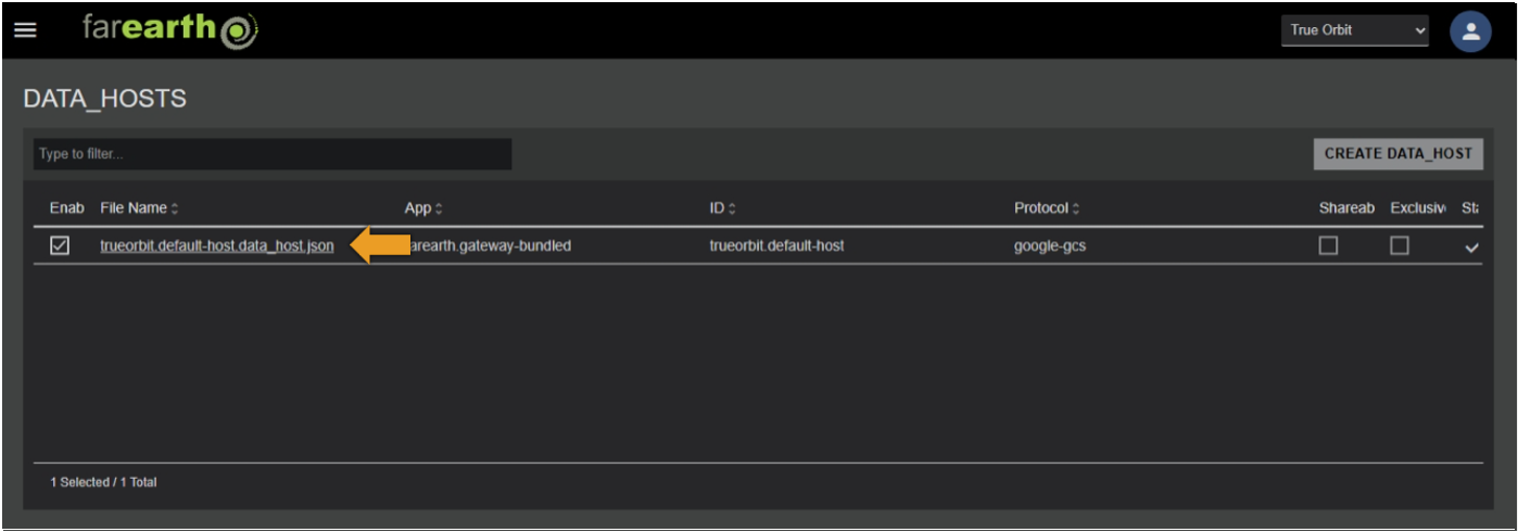 Click on filename to edit Host