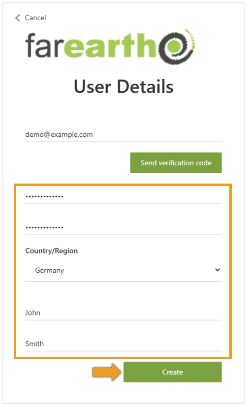 Image showing an example of a completed form