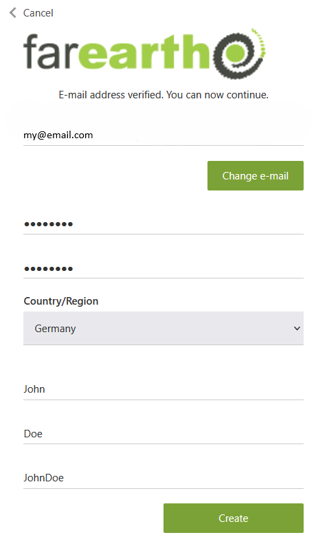 Image showing an example of a completed form