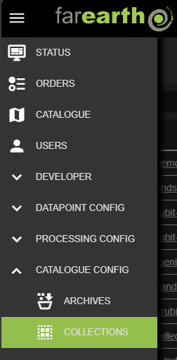 Collections menu