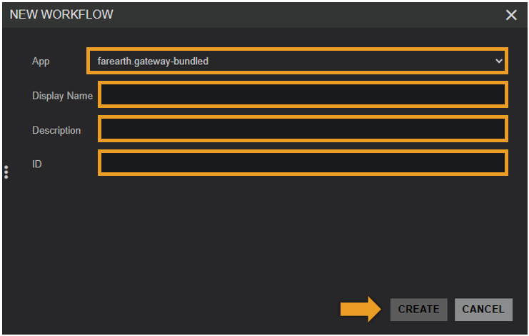 New Workflow window