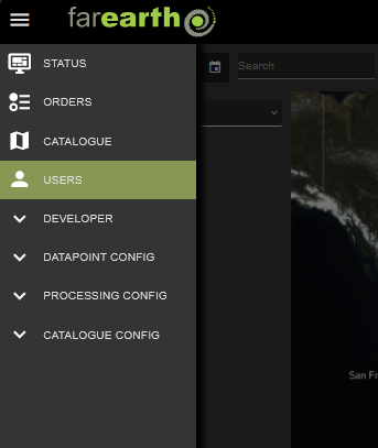 Image showing the Users option in the menu