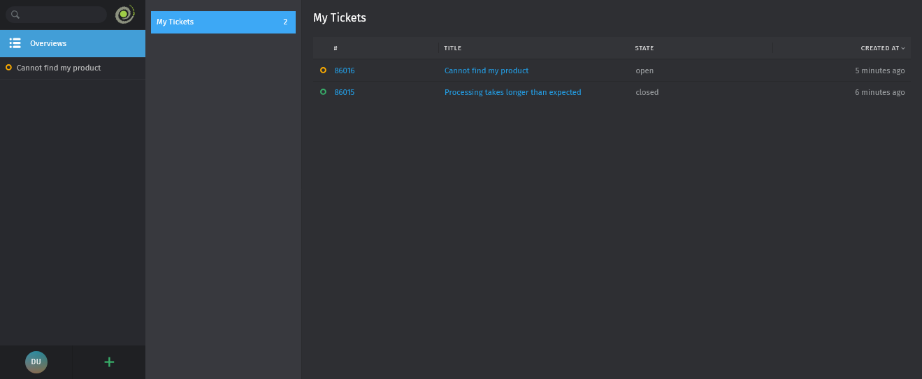 Image showing Helpdesk home's dashboard