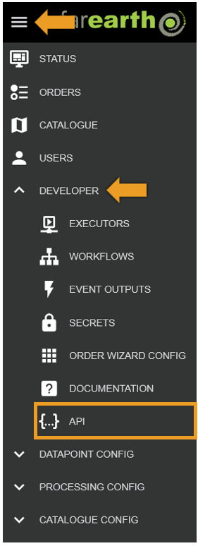 API menu