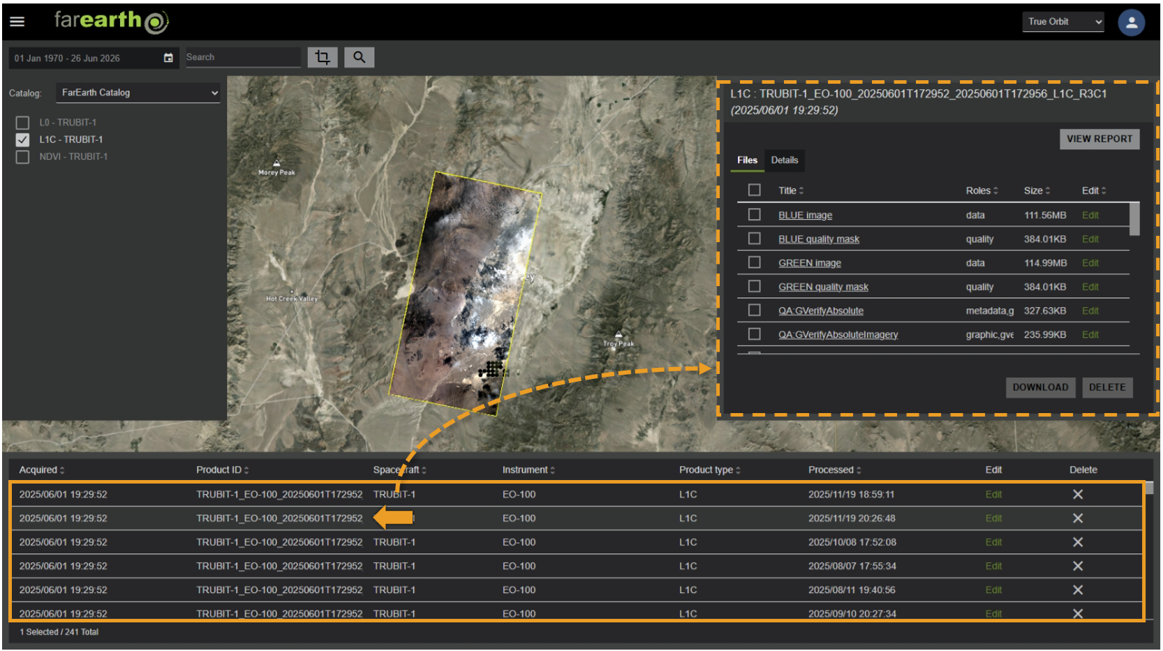 Image showing where to click on found products