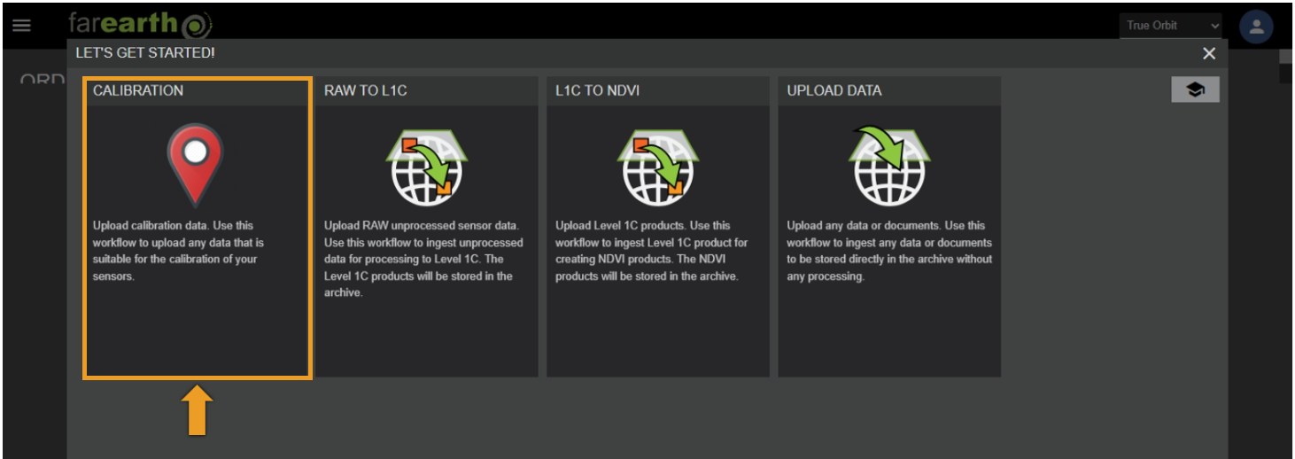Image showing the Calibration wizard option
