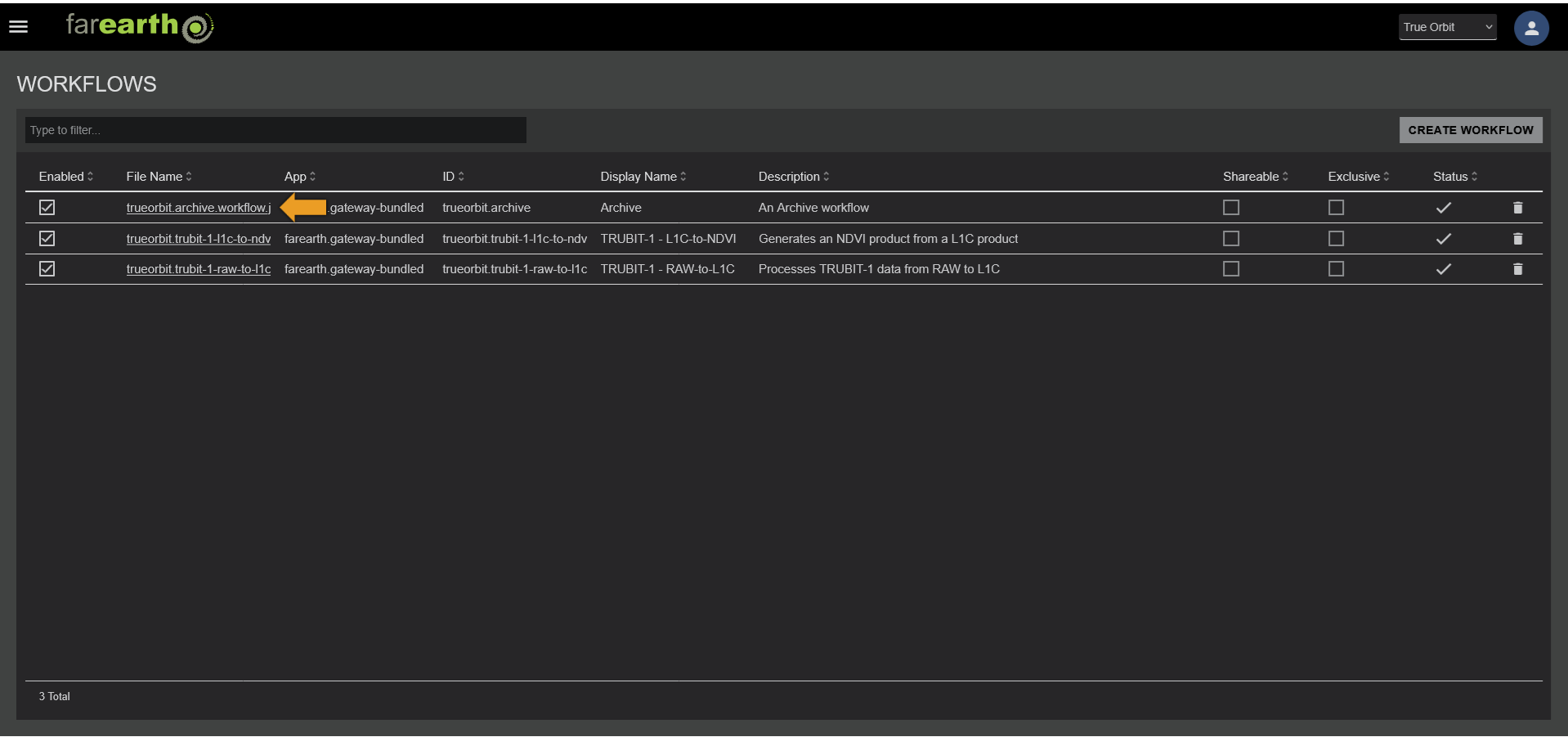 Image showing Workflows page with the new Workflow