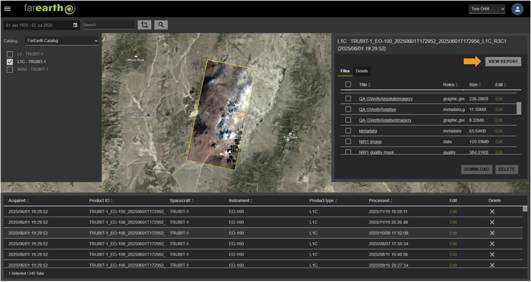 Image showing the View Report button in the product modal